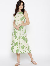 Load image into Gallery viewer, Geometric print skater dress with side cut out