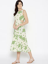 Load image into Gallery viewer, Geometric print skater dress with side cut out