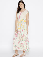 Load image into Gallery viewer, Double color floral printed maxi dress