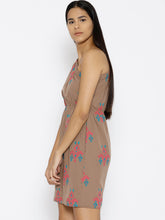 Load image into Gallery viewer, One shoulder elastic Ikat printed dress