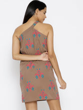 Load image into Gallery viewer, One shoulder elastic Ikat printed dress