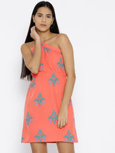 Load image into Gallery viewer, One shoulder elastic Ikat printed dress