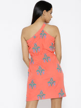 Load image into Gallery viewer, One shoulder elastic Ikat printed dress