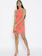 Load image into Gallery viewer, One shoulder elastic Ikat printed dress