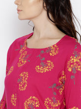 Load image into Gallery viewer, Bell sleeve Printed dress with front pockets