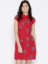 Load image into Gallery viewer, Back Horizontal slit Printed Mini Dress