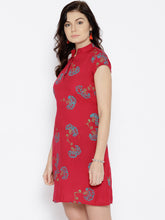 Load image into Gallery viewer, Back Horizontal slit Printed Mini Dress