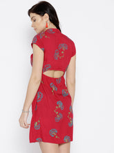 Load image into Gallery viewer, Back Horizontal slit Printed Mini Dress