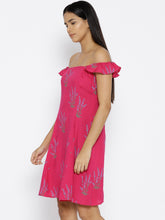 Load image into Gallery viewer, Off shoulder Skater Dress with Floral Print