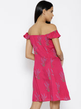 Load image into Gallery viewer, Off shoulder Skater Dress with Floral Print