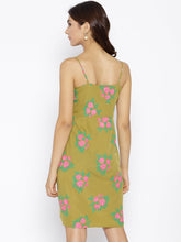 Load image into Gallery viewer, Front Tie Knot Rose print Mini Dress