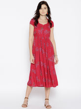 Load image into Gallery viewer, Midi pleated dress with lavender print