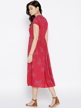 Load image into Gallery viewer, Midi pleated dress with lavender print