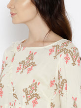 Load image into Gallery viewer, Midi dress with ikat print and balloon sleeve