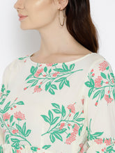 Carica l'immagine nel visualizzatore Galleria,Foral Print Midi Dress with bell sleeve