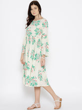 Carica l'immagine nel visualizzatore Galleria,Foral Print Midi Dress with bell sleeve