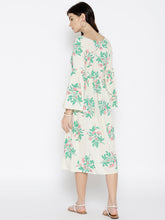 Carica l'immagine nel visualizzatore Galleria,Foral Print Midi Dress with bell sleeve