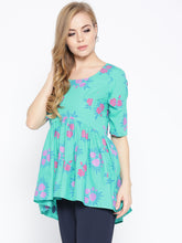 Load image into Gallery viewer, Floral printed top with flare
