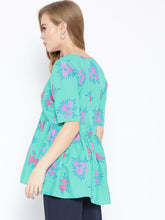 Load image into Gallery viewer, Floral printed top with flare