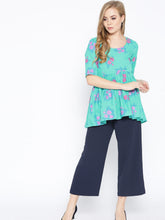 Load image into Gallery viewer, Floral printed top with flare