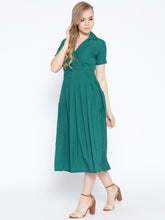 Load image into Gallery viewer, Box Pleated Midi Dress with collar