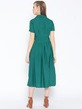 Load image into Gallery viewer, Box Pleated Midi Dress with collar