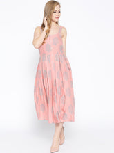 Load image into Gallery viewer, Strappy Box pleate Midi dress with front buttons