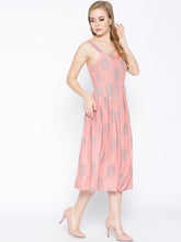 Load image into Gallery viewer, Strappy Box pleate Midi dress with front buttons
