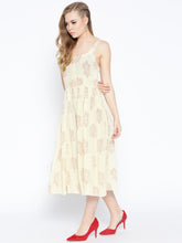 Load image into Gallery viewer, Strappy Box pleate Midi dress with front buttons