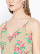 Load image into Gallery viewer, Overlap Rose Printed Dress with side tie up