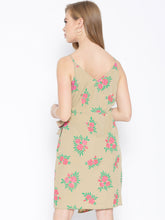 Load image into Gallery viewer, Overlap Rose Printed Dress with side tie up