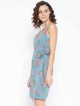 Load image into Gallery viewer, Overlap Rose Printed Dress with side tie up