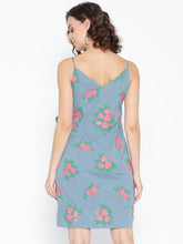 Load image into Gallery viewer, Overlap Rose Printed Dress with side tie up