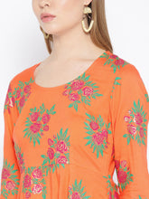 Load image into Gallery viewer, Front Cowl Midi Dress with Rose print
