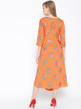 Load image into Gallery viewer, Front Cowl Midi Dress with Rose print