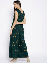 Load image into Gallery viewer, Flared jumpsuit with gold block print