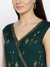 Load image into Gallery viewer, Flared jumpsuit with gold block print