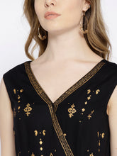 Load image into Gallery viewer, Flared jumpsuit with gold block print