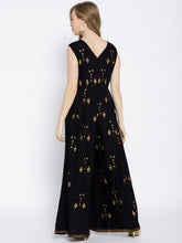 Load image into Gallery viewer, Flared jumpsuit with gold block print