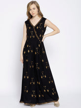 Load image into Gallery viewer, Flared jumpsuit with gold block print