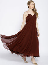 Load image into Gallery viewer, Shoulder tie flare maxi dress