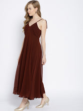 Load image into Gallery viewer, Shoulder tie flare maxi dress