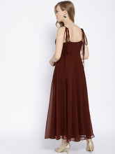 Load image into Gallery viewer, Shoulder tie flare maxi dress