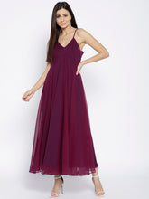 Load image into Gallery viewer, Shoulder tie flare maxi dress