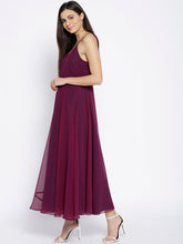 Load image into Gallery viewer, Shoulder tie flare maxi dress
