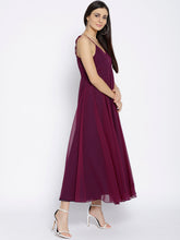 Load image into Gallery viewer, Shoulder tie flare maxi dress