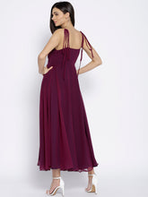 Load image into Gallery viewer, Shoulder tie flare maxi dress