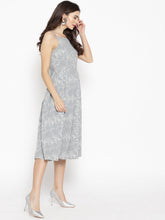 Load image into Gallery viewer, Square neck pleated midi dress