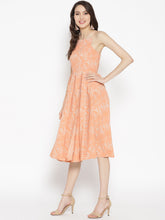 Load image into Gallery viewer, Square neck pleated midi dress