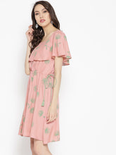 Cargar imagen en el visor de la galería, Boat neck Flare yoke with side tie up mini dress
